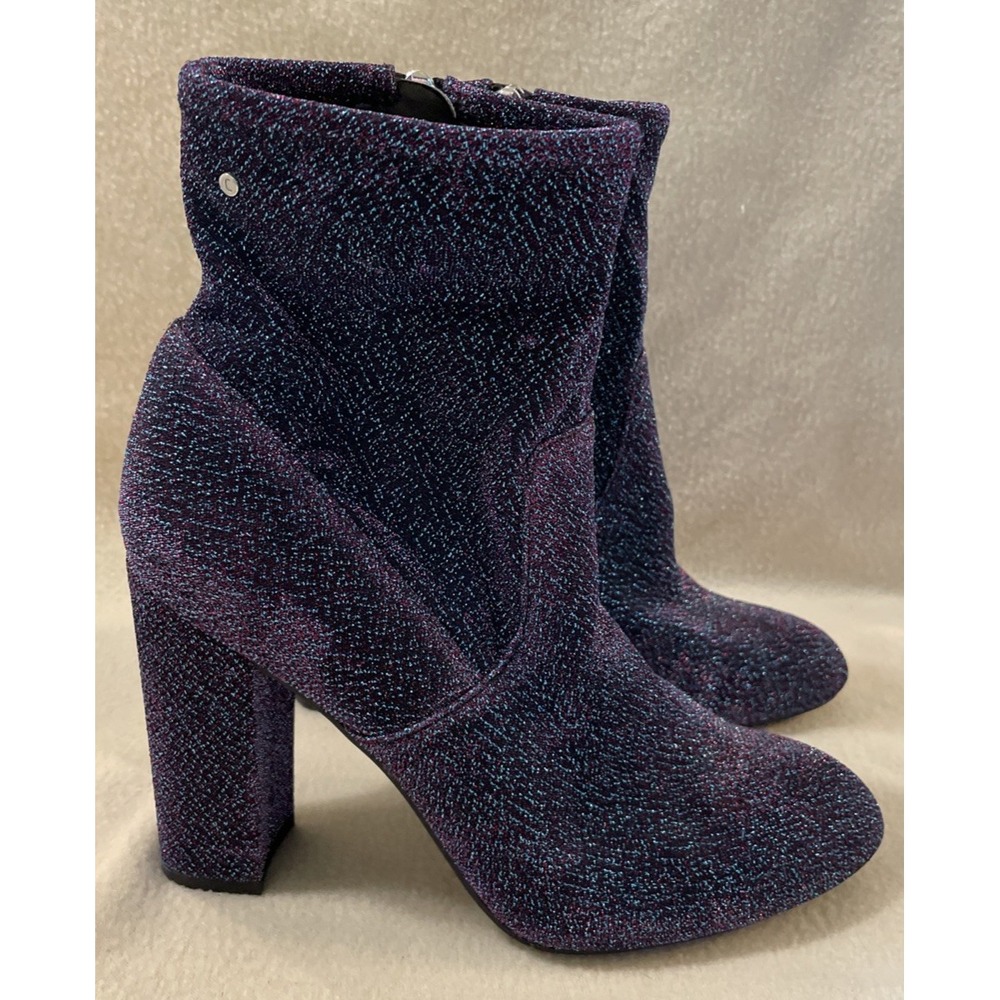 Prince Purple Glitter Circus Sam Edelman Womens 7.5  Ankle Booties Zip Carinda